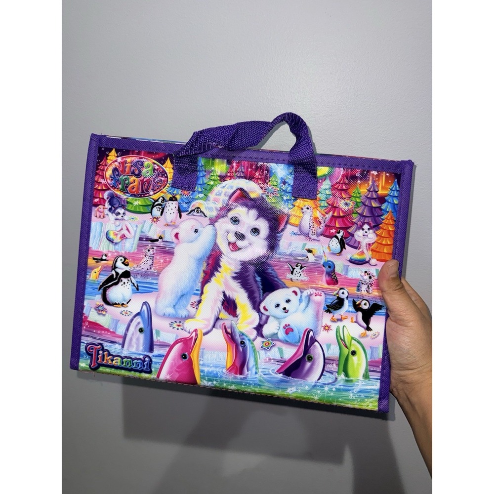 Lisa Frank TIKANNI HUSKY Trifold Portfolio Storage Case Folder Activity Book‎ E